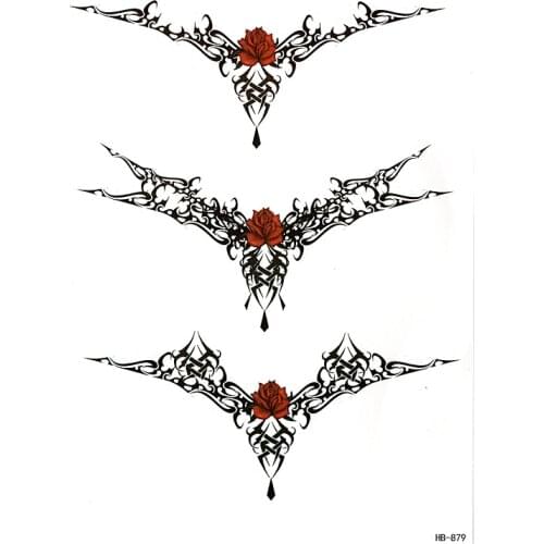 Waterproof Temporary Tattoo Sticker Sexy Waist Rose Fake Tatoo For Girl Women