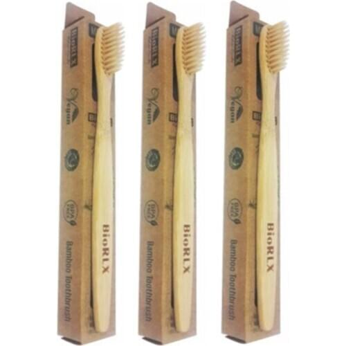 YENİ ÜRÜN 2021 Bambu Diş Fırçası Medium Ekolojik X 3 Adet bambu