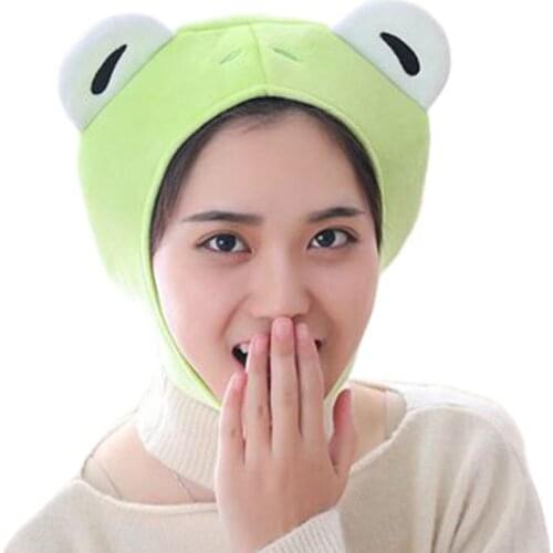 Women Girls Cute Rabbit Frog Animal Earflap Hat Winter Warm Plush Beanie Cap Mask Cosplay Costume Party Supplies Photo H9ED