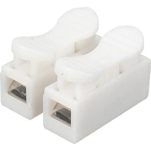 100Pcs Plastic 2 Pin Push Quick Cable Connector Wiring Terminal 10A 250V