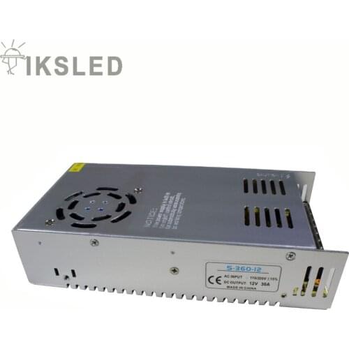 12v 30A adapter 100-240V to 12V 30A Lighting Transformer Power Supply 360W Lighting Transformer Led Driver for 5050 3528 strip