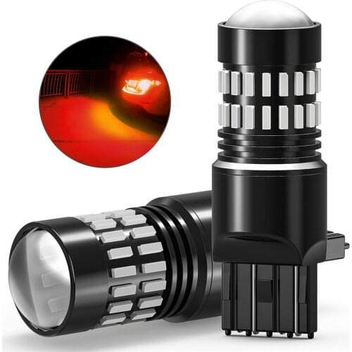 2x 7443 Led Bulb T20 W21W W21/5W Red LED Car Flash Strobe Lamp Auto Brake Stop Light 12V For Hyundai Tucson Mazda Toyota Honda