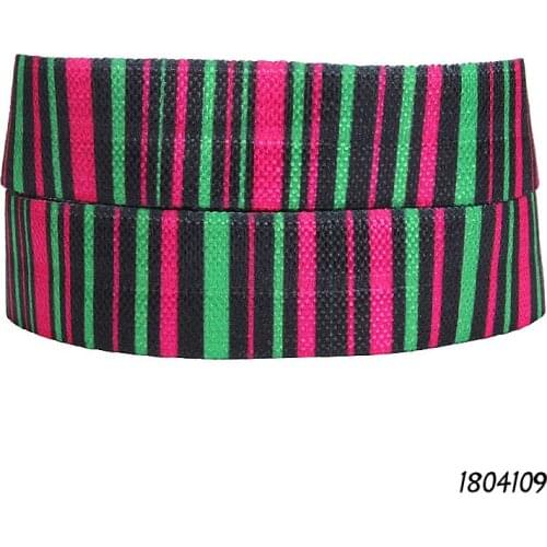 50 yards/lot) Free shipping ombre stripe printed foe elastic ribbon for wholesale