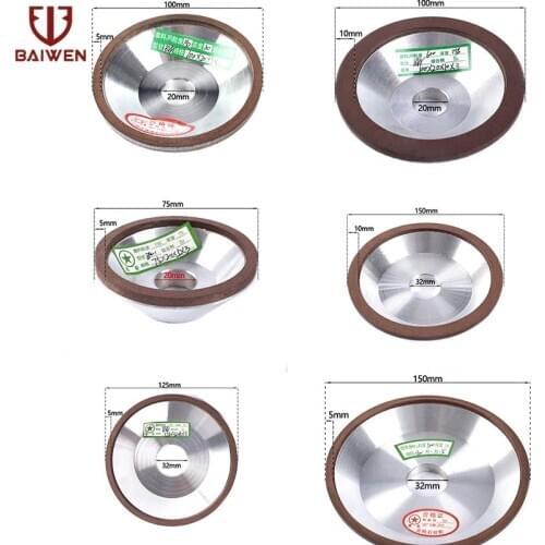 1pc Diamond Grinding Wheel Cup Grinding Circle Cutting Discs for Tungsten Steel Milling Cutter Tool 75mm/100mm/125mm/150mm
