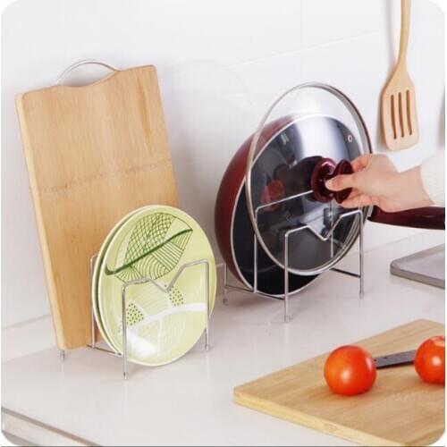Large Stainless Steel Cutting Board Holder Multi-layer Pots Organizer Pans Storage Rack