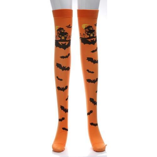 Halloween Bat Stockings Festival Creative Cartoon Printed Stage Performance Masquerade Party Sexy High Quality Terror Stockings