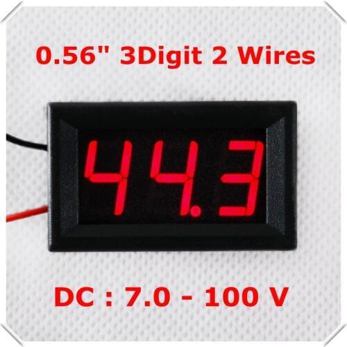 RD Two Wires DC 7-100V 0.56" Digital Voltmeter Car voltage Panel Meter Electric bicycle car LED Display Color [ 4 pcs / lot]