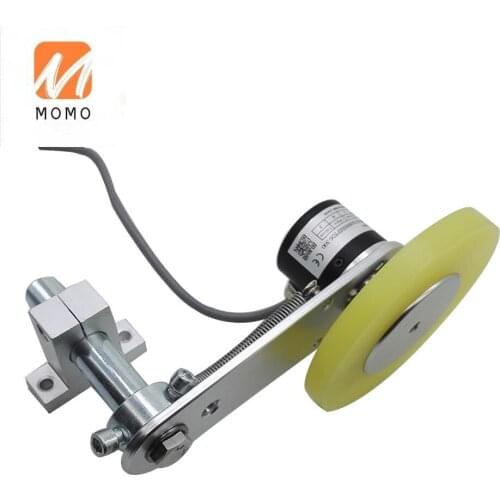 Textile length measuring sensor wheel meter counter 300mm perimeter 1000ppr rotary encoder with spring bracket