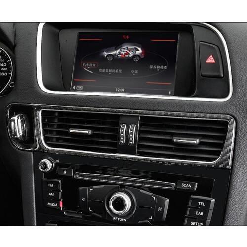 Center Console Air Conditioning Outlet Frame Decoration Cover Trim For Audi Q5 2010-2016 LHD Carbon Fiber Interior Accessories