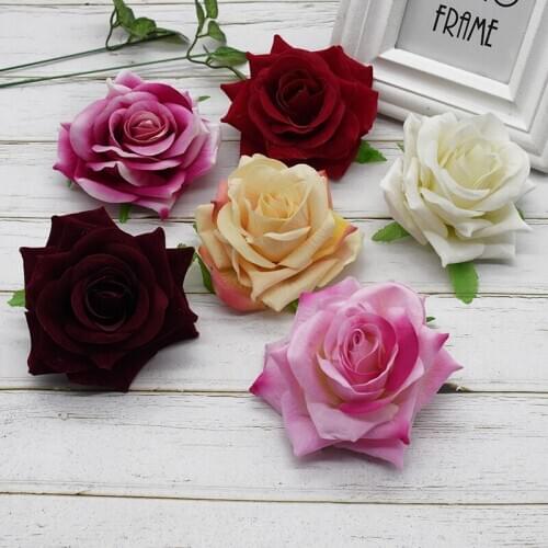 1Pcs silk quality roses head For Artificial flower wall Home Wedding decoration Valentines Day gift Diy wreaths Vase decoration