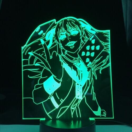 Kakegurui Lamp Jabami Yumeko From Compulsive Gambler Gift for Bedroom Decor Nightlight Japanese Waifu Anime 3D Led Night Light