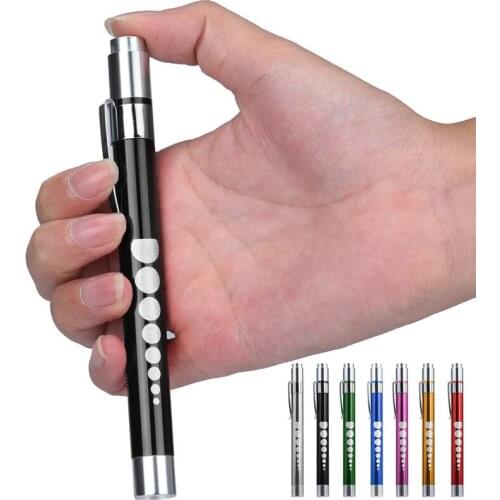 10Pcs/lot Medical Surgical Penlight Pen Light Flashlight Torch With Scale First Aid