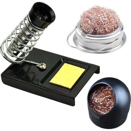 Metal Electric Soldering Iron Station Holder with Welding Wire Ball Tip Solder Cleaner Sponge Tool Kit