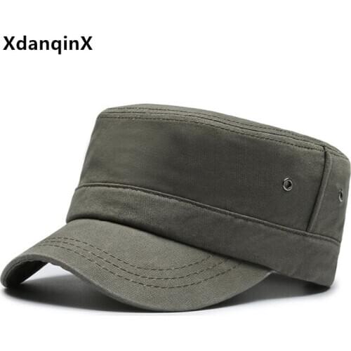 XdanqinX 2021 New Spring Mens Flat Cap Cotton Military Hats Snapback Cap Navy Hat For Adult Men Simple Casual Brand Sports Caps