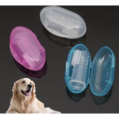 New Hot Selling Super Soft Pet Finger Toothbrush Teddy Dog Brush Bad Breath Tartar Teeth Tool Dog Cat Cleaning Supplies