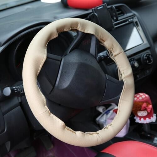 New Car Steering Wheel Braid Cover Needles And Thread Artificial Leather Car Covers Suite 4 Color DIY Texture Soft Auto Accessor