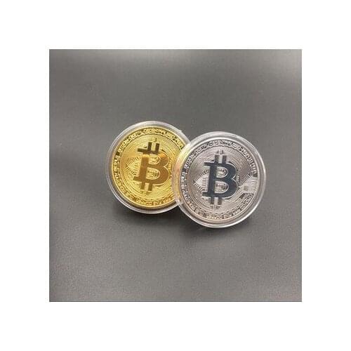 New Souvenir Gold and Silver Plated Bitcoin Coin Collectible Great Gift Bit Coin Art Collection Physical Gold Commemorative Coin