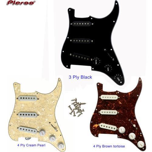Pleroo Custom Quality Black DIY assembled ST guitar fork pre-wired with 60s vintage Alnico 5 pickup guitar Parts with 11 screws