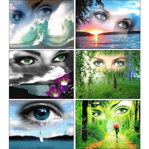 Full Square Diamond Painting Face Rhinestones 5d Embroidery Scenery Handmade Home Decor Cross Stitch Diamond Art Diy Gift