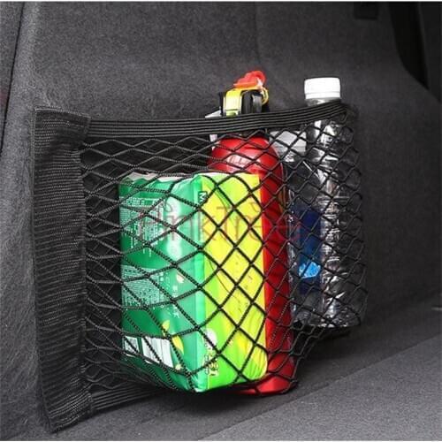 For Toyota FJ120 FJ150 Prado Strong Elastic Car Trunk Velcro Nets Storage Bag Double Lay Elastic String Net Organizer 40*25CM