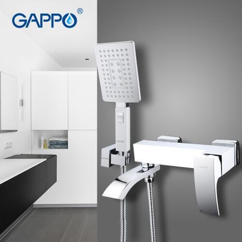 GAPPO 1set high quality bathroom bathtub shower faucet set waterfall sink faucet with hand shower head bath mixer wall G3207-8