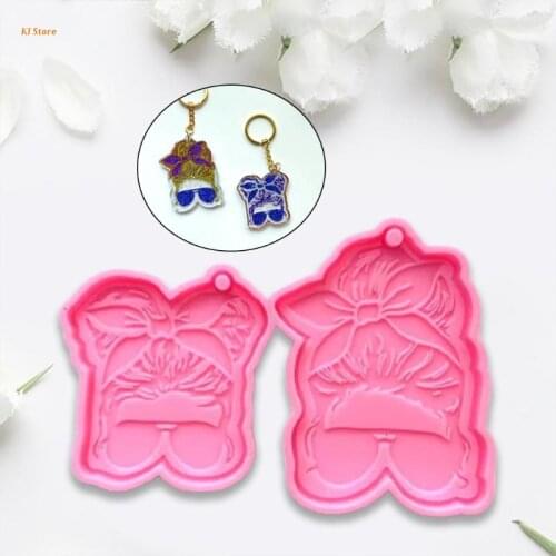 Sunglasses Girl Keychain Mold Epoxy Crystal Silicone Mold Customized Mold