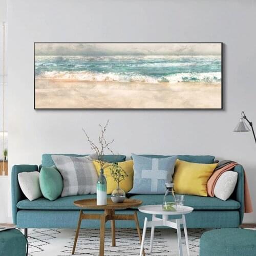 Modern Art Landscape Poster Beach Canvas Painting Posters and Landscape Prints Wall Art Pictures for Living Room Home Decoration