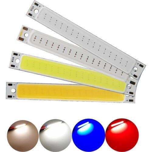 [ALLCOB] manufacturer 60x8mm LED COB Strip 1W 3W 3V 3.7V DC Warm White Blue Red COB LED source for DIY Bicycle work lamp light