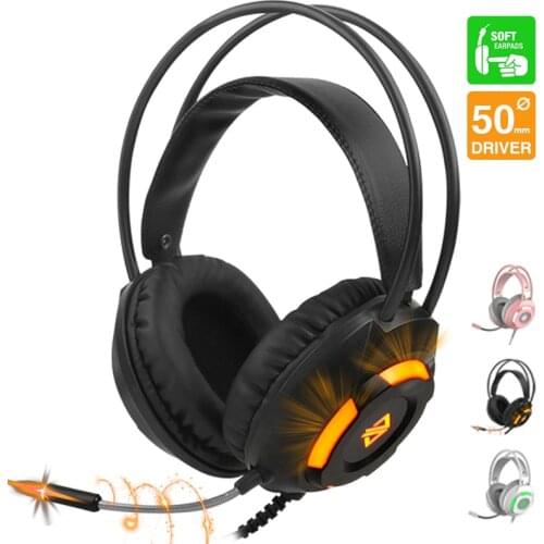 Audio USB Connector Ajazz AX120 Luminous Headset 3.5mm 50mm Surround Microphone Soft Breathable Earmuffs Earphones