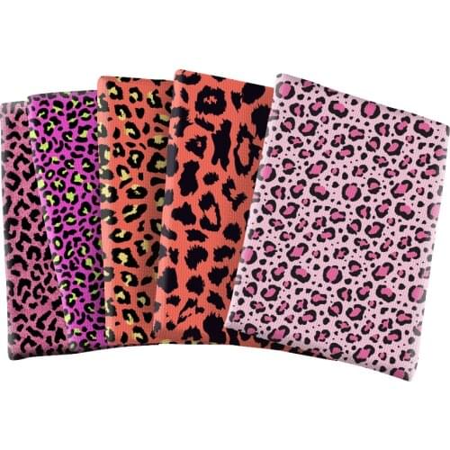 Leopard Printed Bubble Fabric Polyester Cloth DIY Sewing Fabric for Clothes Textiles Handmade Decoration 50*145cm