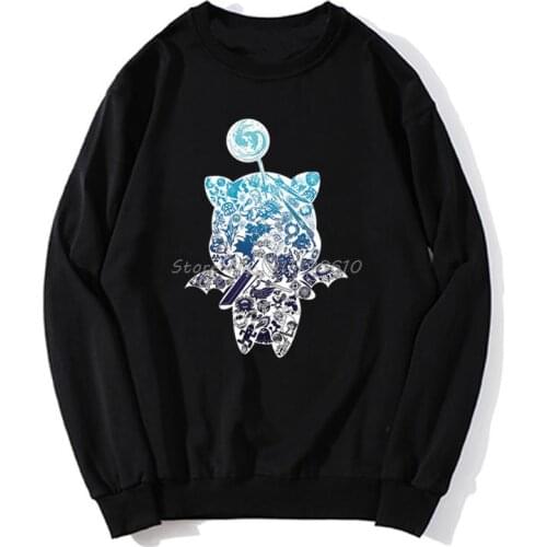 Moogle Verse hoodie White Final Fantasy Printed hoodies Anime Men Spring Autumn Sweater Streetwear Sweatshirt Harajuku