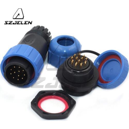SP21 plug 12pin socket LED waterproof power cable IP68 connector 5A