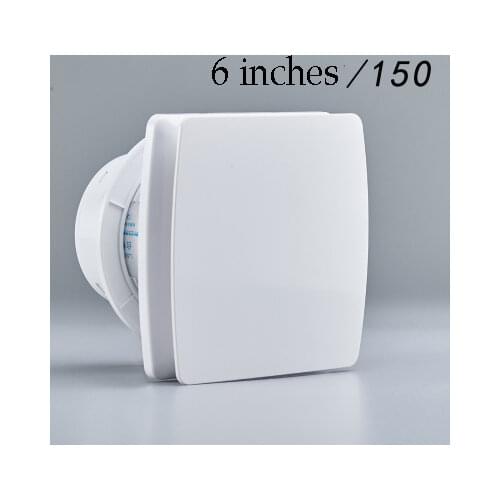 6inch Exhaust Fan Home Bathroom Kitchen Bedroom Toilet Low Noise Ventilator Fan Hotel Wall Silent Extractor Pipe Exhaust Fan