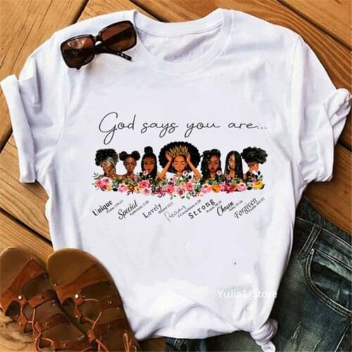 WVIOCE Curly Hair Girl Black Women Tshirt Harajuku Casual White Short Sleeves Tops T Shirt Summer Female Friends T-Shirts 28026