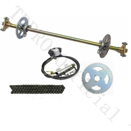 740mm 29" Go kart Rear Axle Kit & #35 Sprocket & Chain & Brake Cylinde For Trike Drift