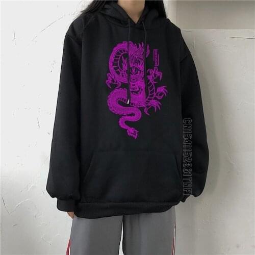 China Dragon Hooded Sweatshirt Streetwear Harajuku Vintage Women Hoodie Oversize Women Sweatshirt Fashion Casual Hip Hop Hoodie