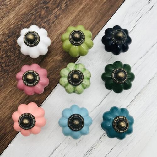 1pcs 34mm Kitchen Door Handle Cabinet Closet Pull Drawer Handle and Knob Furniture Cute Cartoon Ceramic Handle and Pull