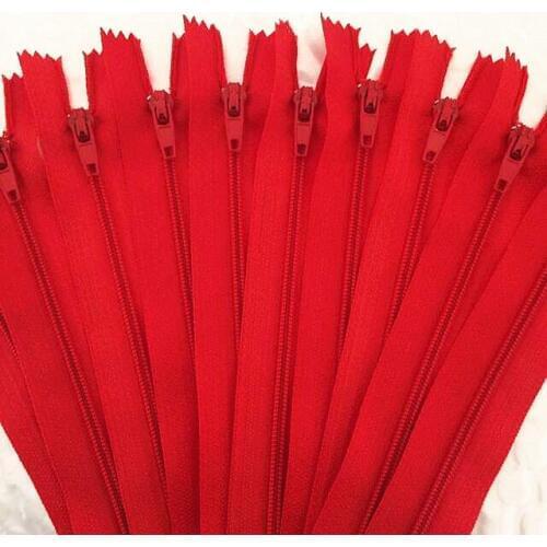 10pcs 20cm (8 Inch) Red Nylon Coil Zippers Tailor Sewer Craft Crafters &FGDQRS