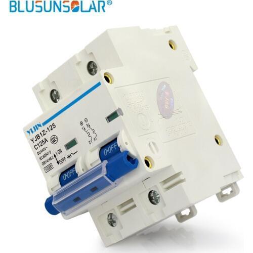 50 pieces/lot) 2P 125A DC440V SOLARB Solar Energy Photovoltaic PV Mini DC Circuit Breaker Used For Solar Power System