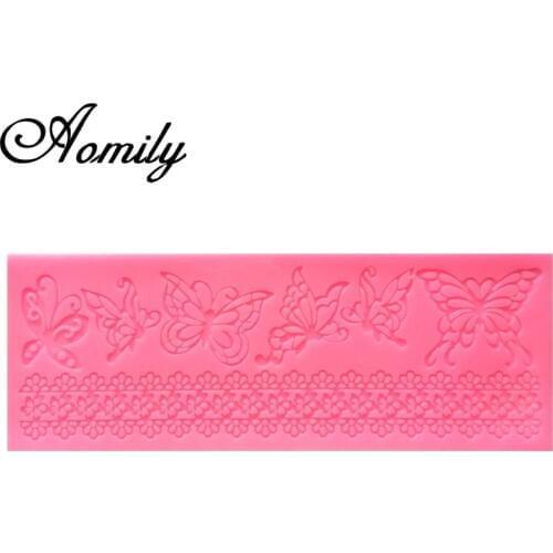 Aomily Cake Silicone Mold Flower Lace Wedding Fondant Cake Mold Mousse Sugar Craft Icing Mat Pad Pastry Cake Decorating Tools