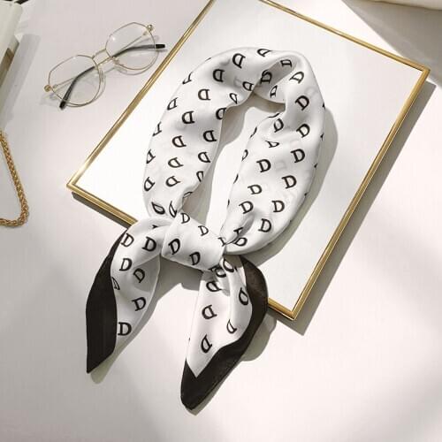 Aurdolf 2020 new scarf women silk letter square foulard ladys neck hair Scarf design printed kerchief fashion girl hair scarves