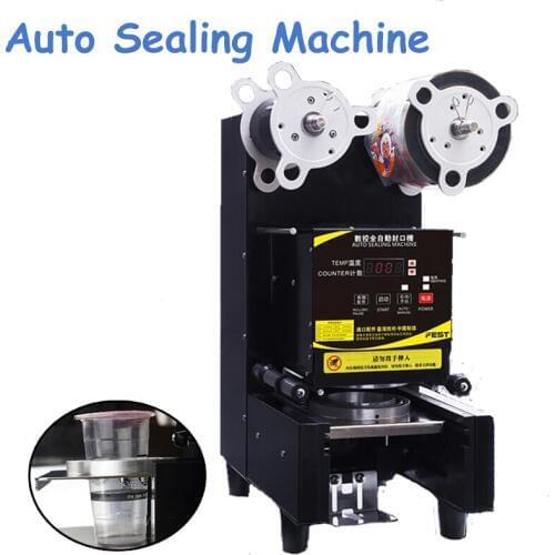 Automatic Sealing Machine Milk Tea Cup Sealer for Soya-Bean Milk Pearl Tea Shop Commercial Plastic Cup Sealing Machine FW-95