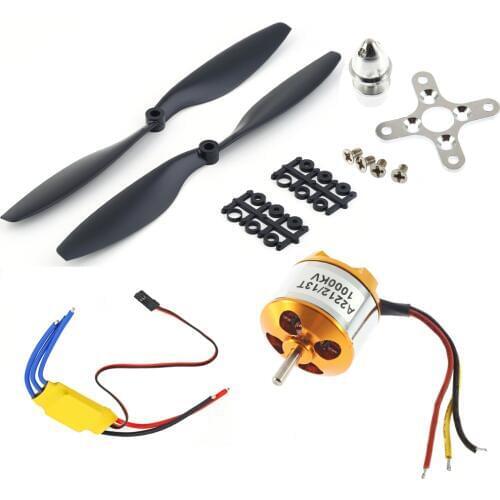 A2212 1000KV 2200 Brushless Outrunner Motor +SimonK 30A ESC+1045 Propeller(1 pair) Quad-Rotor Set for RC Aircraft Multicopter