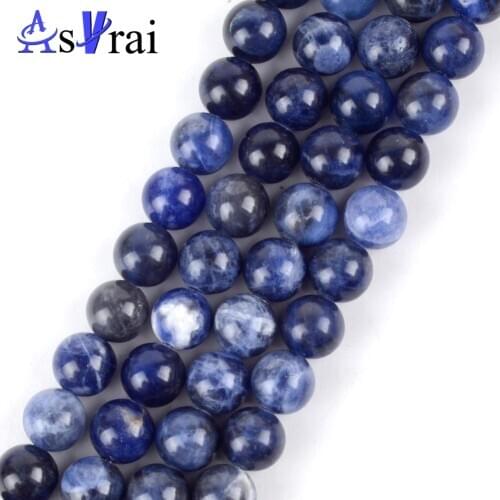 3 4 6 8 10 12mm Natural Stone Blue Sodalite Stone Beads For Jewelry Making Round Loose Spacer Beads DIY Bracelet Necklace Charms