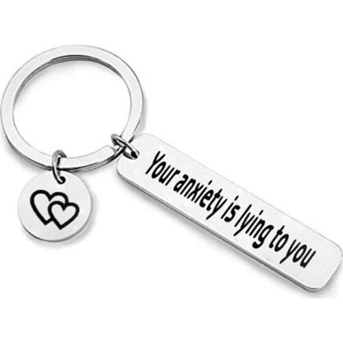 Stainless Steel Metal Keychain Charms Carved Letter Heart Keyholder Keyring Bag Charm Car Accessories For valentine Couple Gift