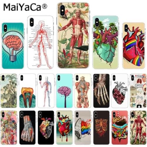 MaiYaCa Medical Human Organs Brain Meridian Kidney Art phone case for iphone SE 2020 11 pro 8 7 66S Plus X 5S SE XR XS XS MAX