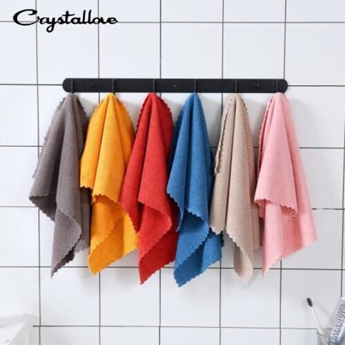 CRYSTALLOVE 4PC Random Hand Towels for Adults Plaid Hand Towel Face Care Magic Bathroom Sport Waffle Towel 34*34cm