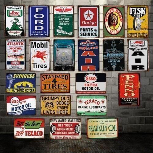 [ DecorMan ] Sterling Vacuum Motor oil Tires Power Lube TIN SIGN Custom wholesale Mural Paintings Bar PUB Decor LT-1877
