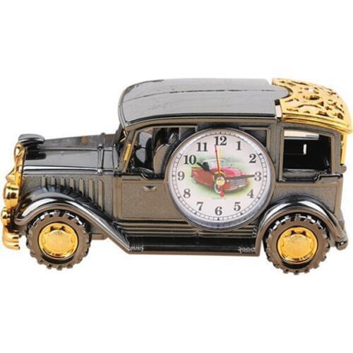 Childrens toys creative simulation classic car model alarm clock retro multifunctional pen holder car modeling clock classic gi