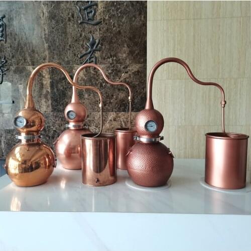 5/10L Full TP2 Red Copper Pot Distiller Whisky Brandy Distillation Equipment Gin Make Wine Bar Winery Brewing Equipment